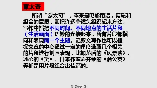 记叙文构思——蒙太奇结构法PPT课件