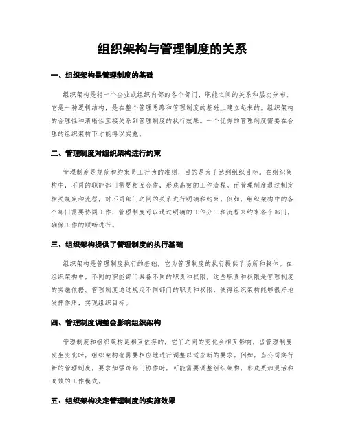 组织架构与管理制度的关系
