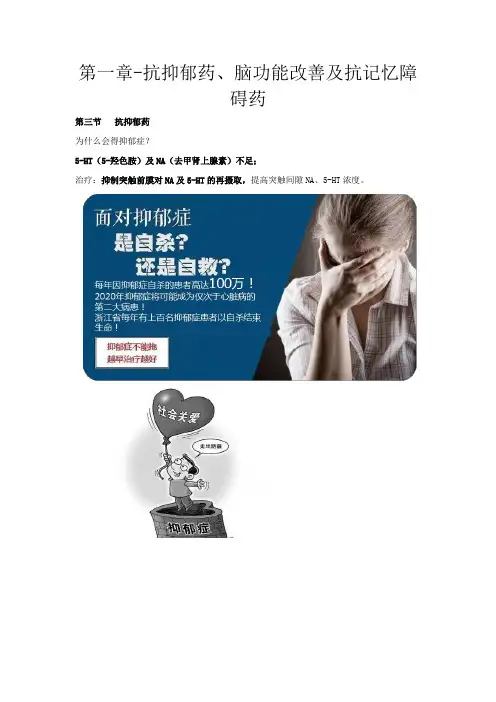 执业药师考试-药学专业知识(二)考试复习资料第一章-抗抑郁药、脑功能改善及抗记忆障碍药