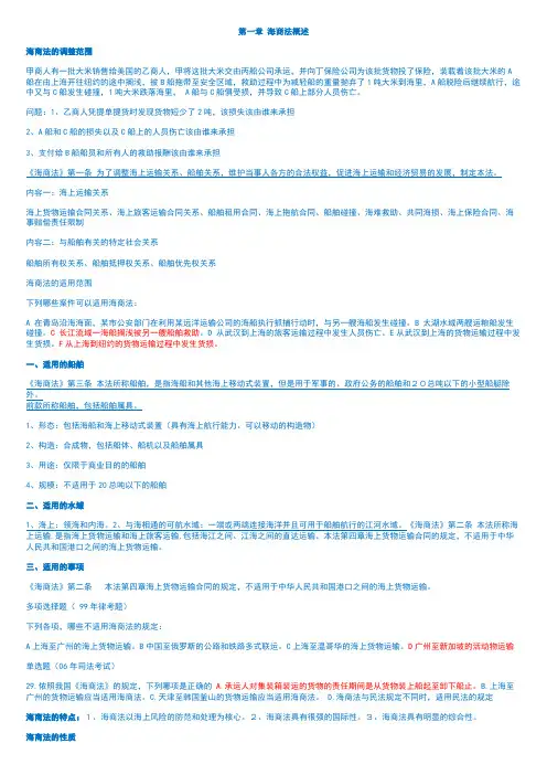 海商法复习资料整理