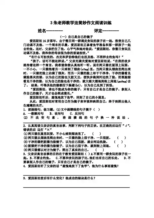 3朱老师教学法简妙作文阅读训练