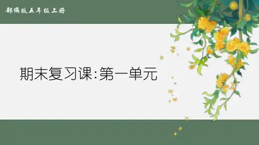 部编版五年级语文上册第一单元复习课件(共18张PPT)