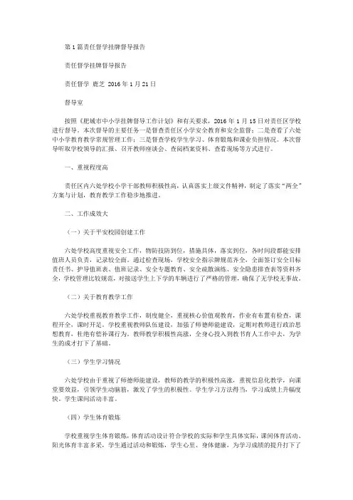 责任督学挂牌督导工作自查报告(共6篇汇总)