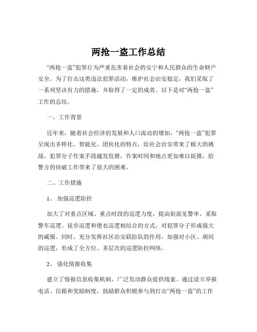 两抢一盗工作总结