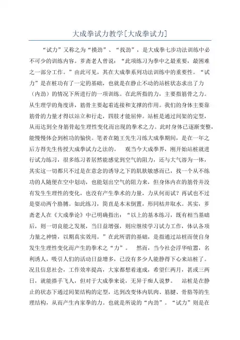 大成拳试力教学[大成拳试力]