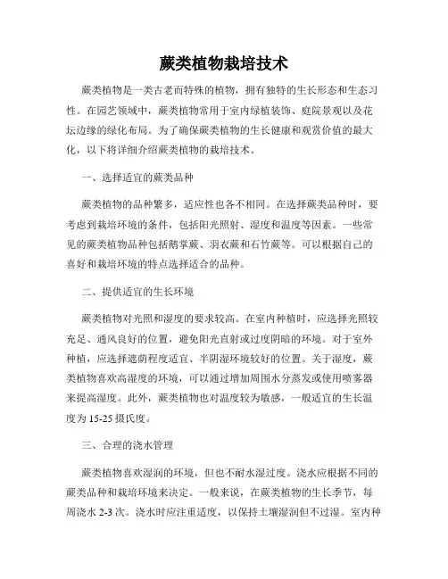 蕨类植物栽培技术
