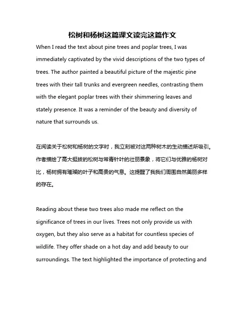 松树和杨树这篇课文读完这篇作文