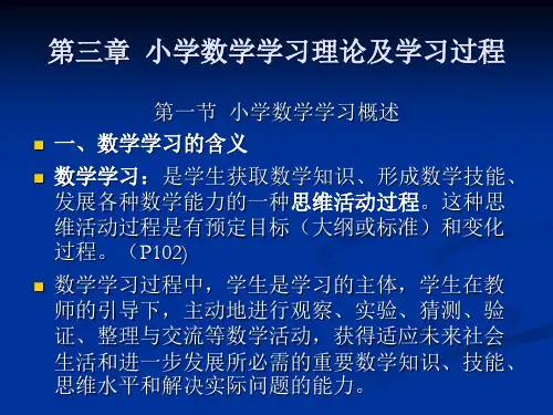 小学数学学习理论及学习过程