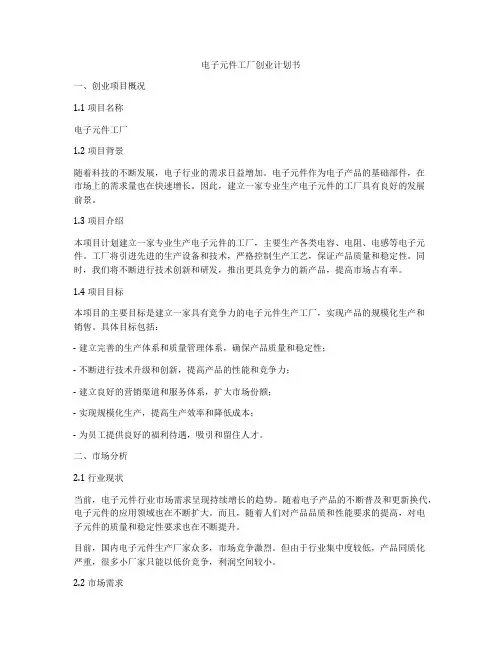电子元件工厂创业计划书