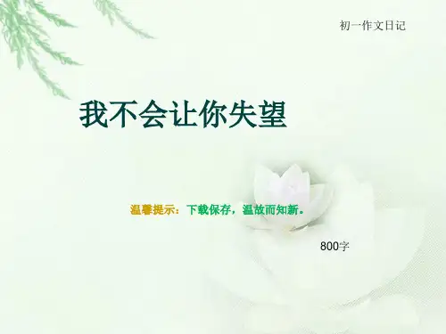 初一作文日记《我不会让你失望》800字