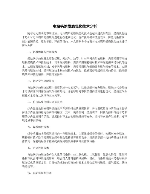电站锅炉燃烧优化技术分析
