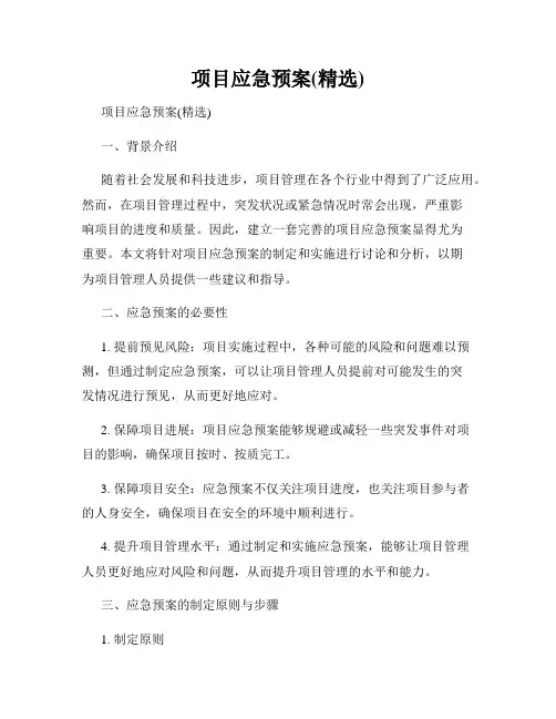 项目应急预案(精选)