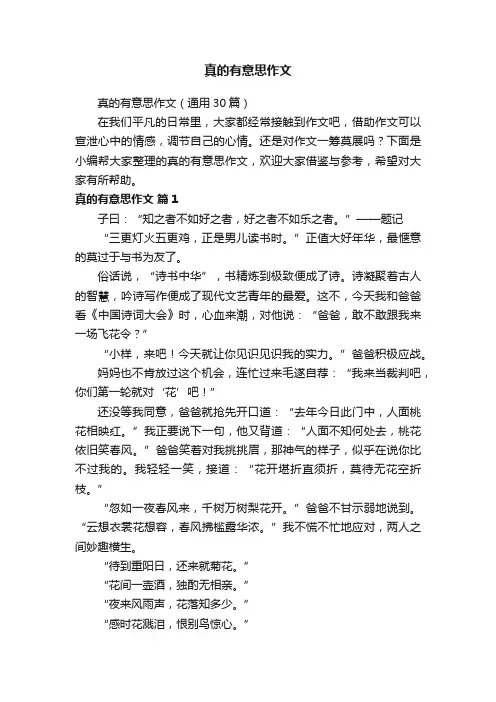 真的有意思作文
