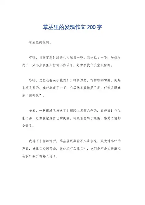 草丛里的发现作文200字