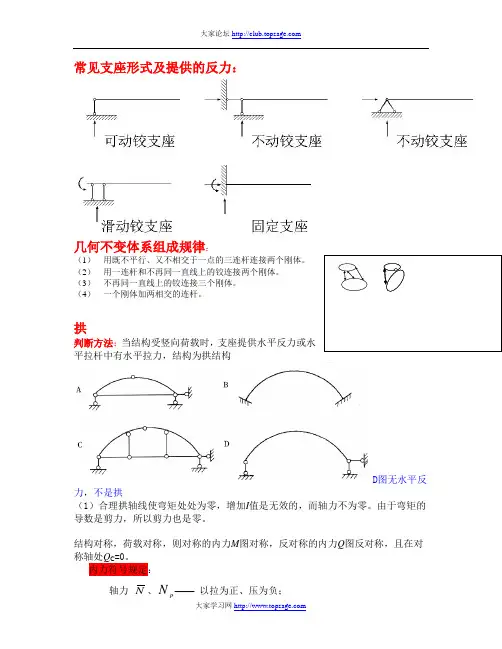 一级建筑师《建筑结构》复习-力学部分(精选)