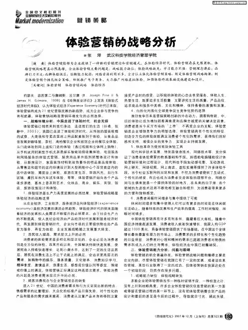 体验营销的战略分析