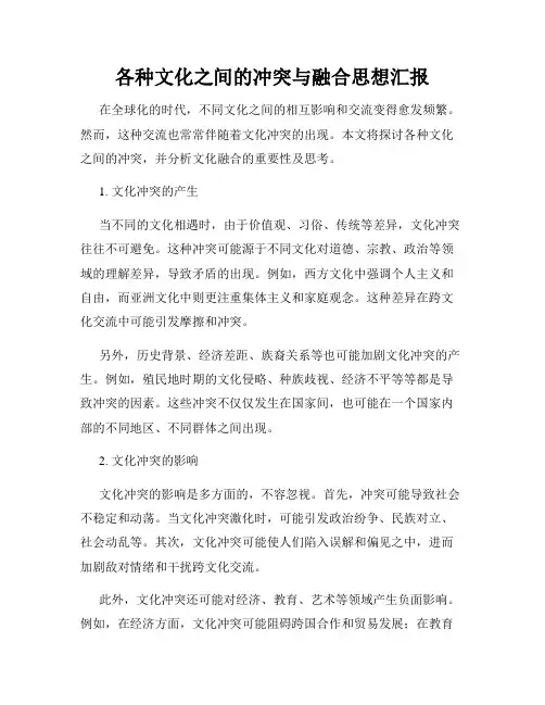 各种文化之间的冲突与融合思想汇报