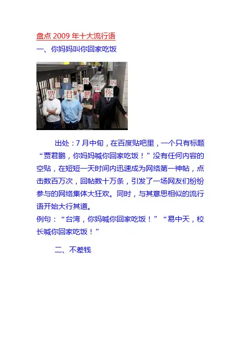 盘点2009年十大流行语.