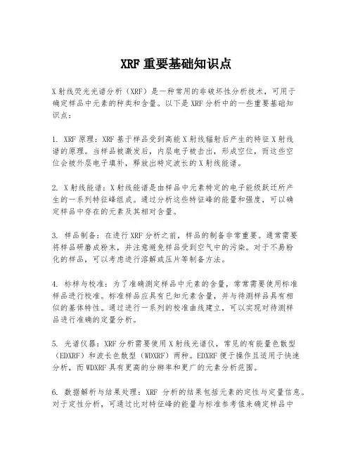 XRF重要基础知识点