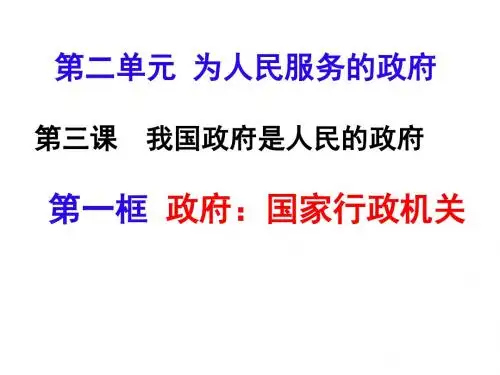 政府：国家行政机关