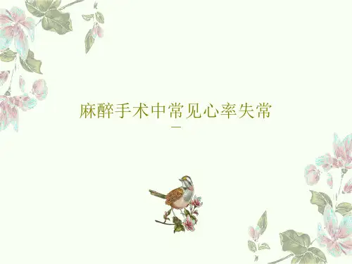 麻醉手术中常见心率失常PPT103页