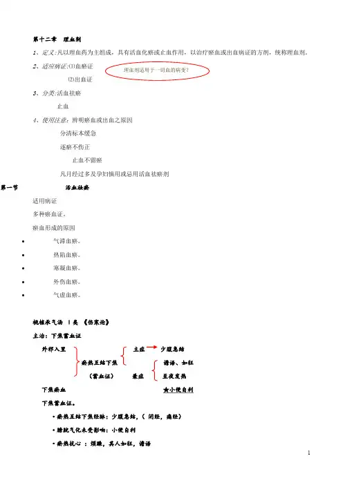 《方剂学最新讲义、课件WORD版本(新)---·理血剂》_2