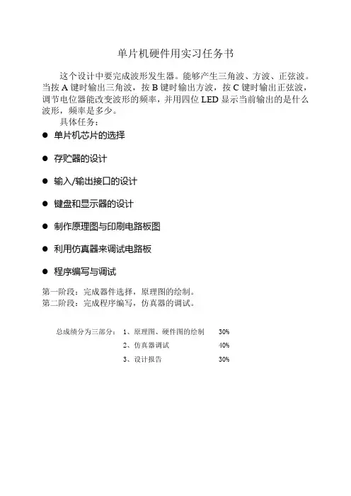 方波发生器程序(单片机课程设计)