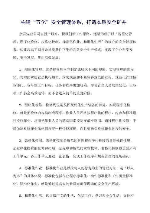 推荐-构建“五化”安全管理体系
