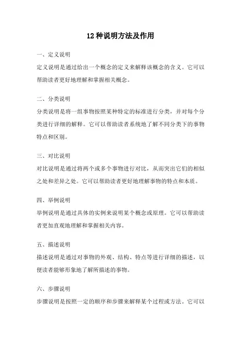 12种说明方法及作用