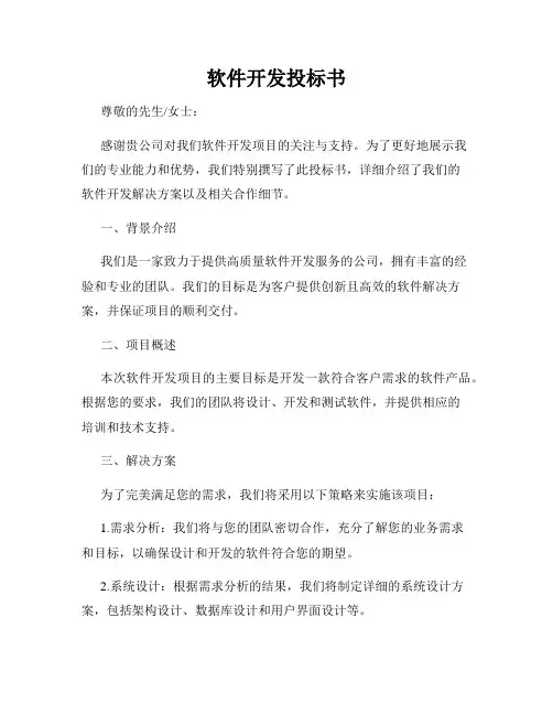 软件开发投标书