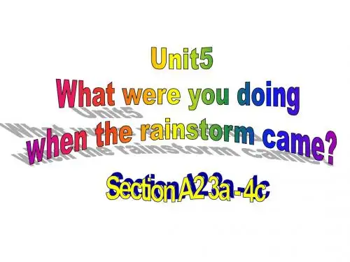 人教版八下Unit5_What_were_you_doing_when_the_rainstorm_came_ScetionA3a-4c