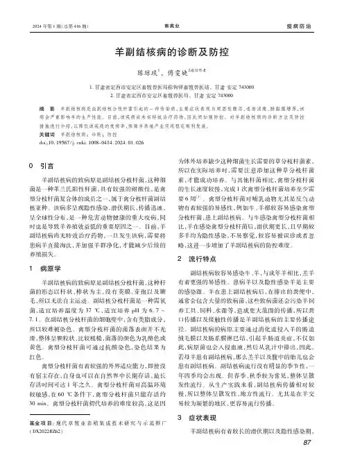 羊副结核病的诊断及防控