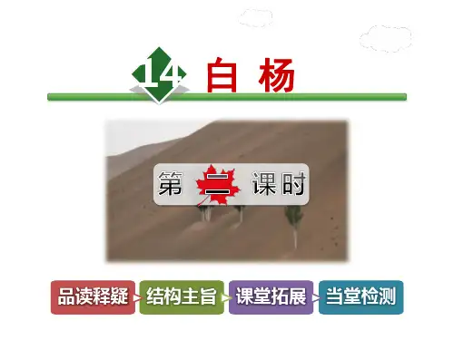 最新冀教版小学语文五年级下册14.白杨【第2课时】ppt优质公开课课件