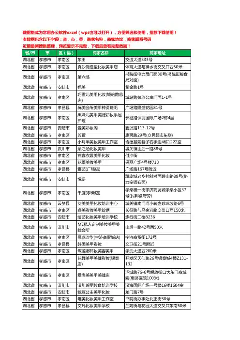 新版湖北省孝感市彩妆美甲工商企业公司名录名单黄页大全90家
