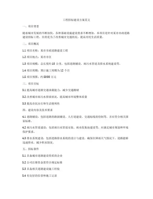 工程招标建设方案范文
