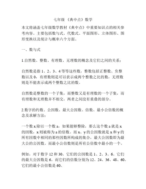 七年级 《典中点》数学