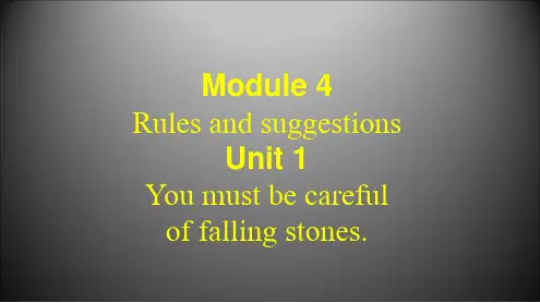 外研版九年级下Module 4 Rules and suggestions Unit 1