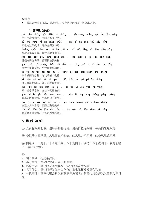 CV考核词