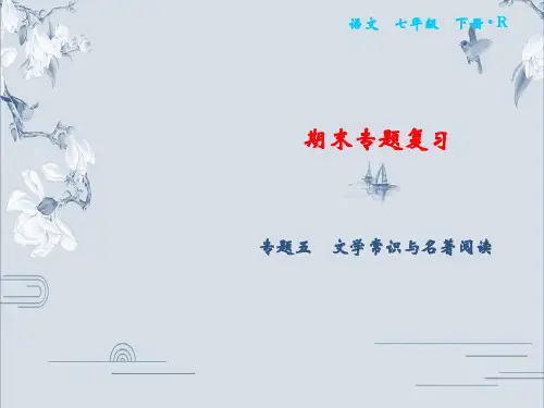 2020春部编版七年级语文下册课件：期末专题复习 专题5 文学常识与名著阅读(共13张PPT)