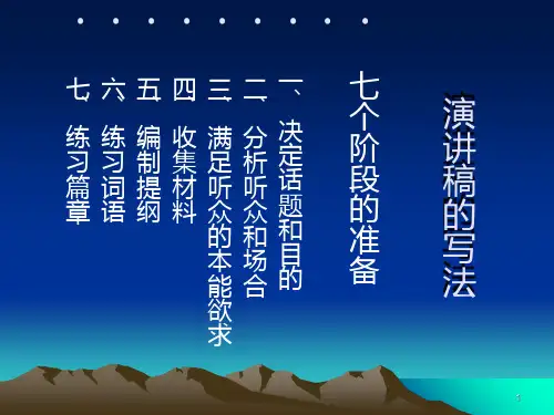 演讲稿的写法 PPT课件