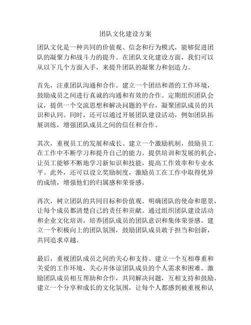 团队文化建设方案