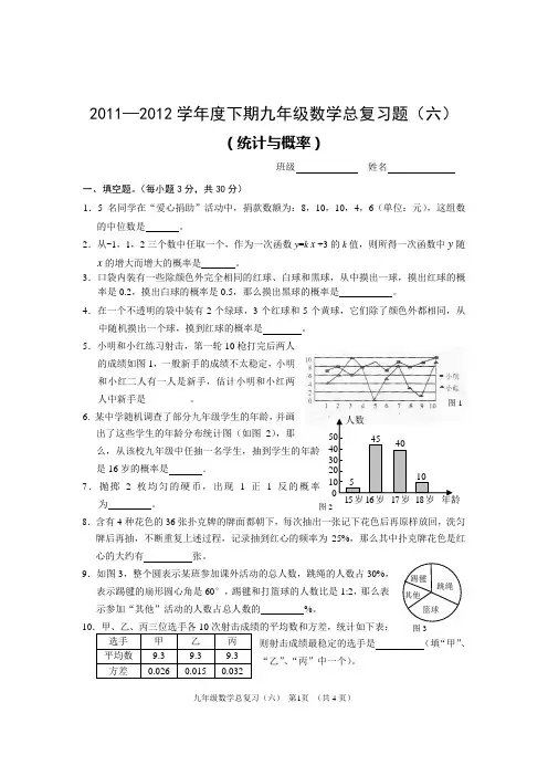 九年级数学总复习(六)(12-13下)