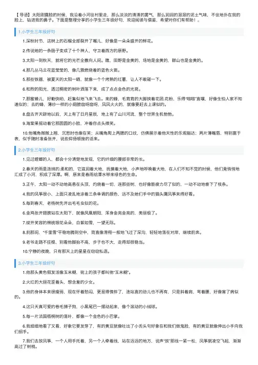 小学生三年级好句大全（5篇）