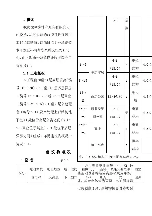 地勘报告(岩土工程勘察报告)