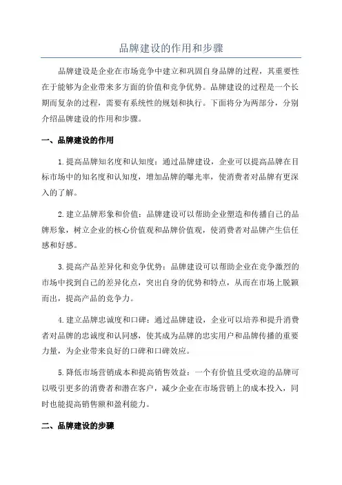品牌建设的作用和步骤