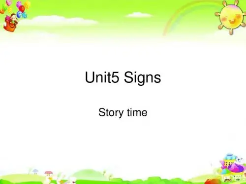六年级上英语课件-Unit5 sighn story time_苏教译林版