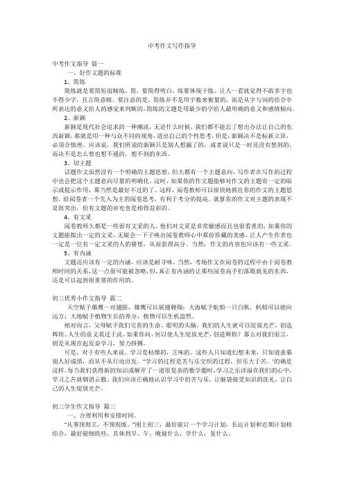 中考作文写作指导