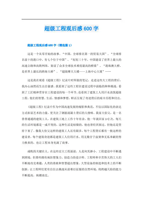 超级工程观后感600字