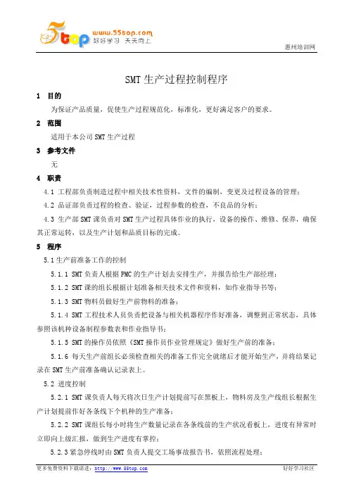 SMT生产过程控制程序