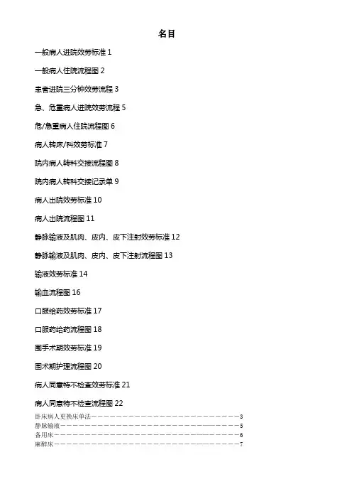 一般病人住院流程图